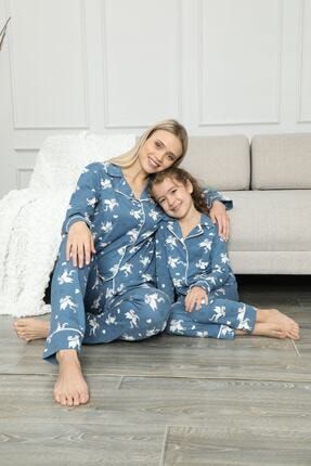 Pamuklu Likrali Biyeli Düğmeli Pijama Takım 20258045