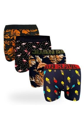 Socksafon Leopar Desenli Gri Siyah Erkek Boxer Trendyol