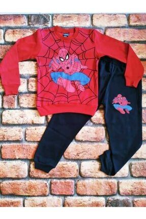Unisex Çocuk Kırmızı Örümcek Adam Pijama Takımı SPDRMNTKMMDL87KRMZ22