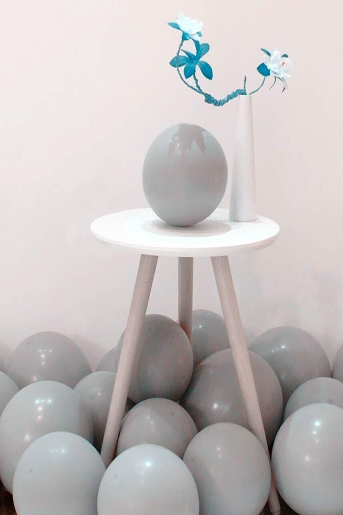 Partifabrik-Macaron Balloon Gray Color Matte Pastel Balloon 25 Liters 1