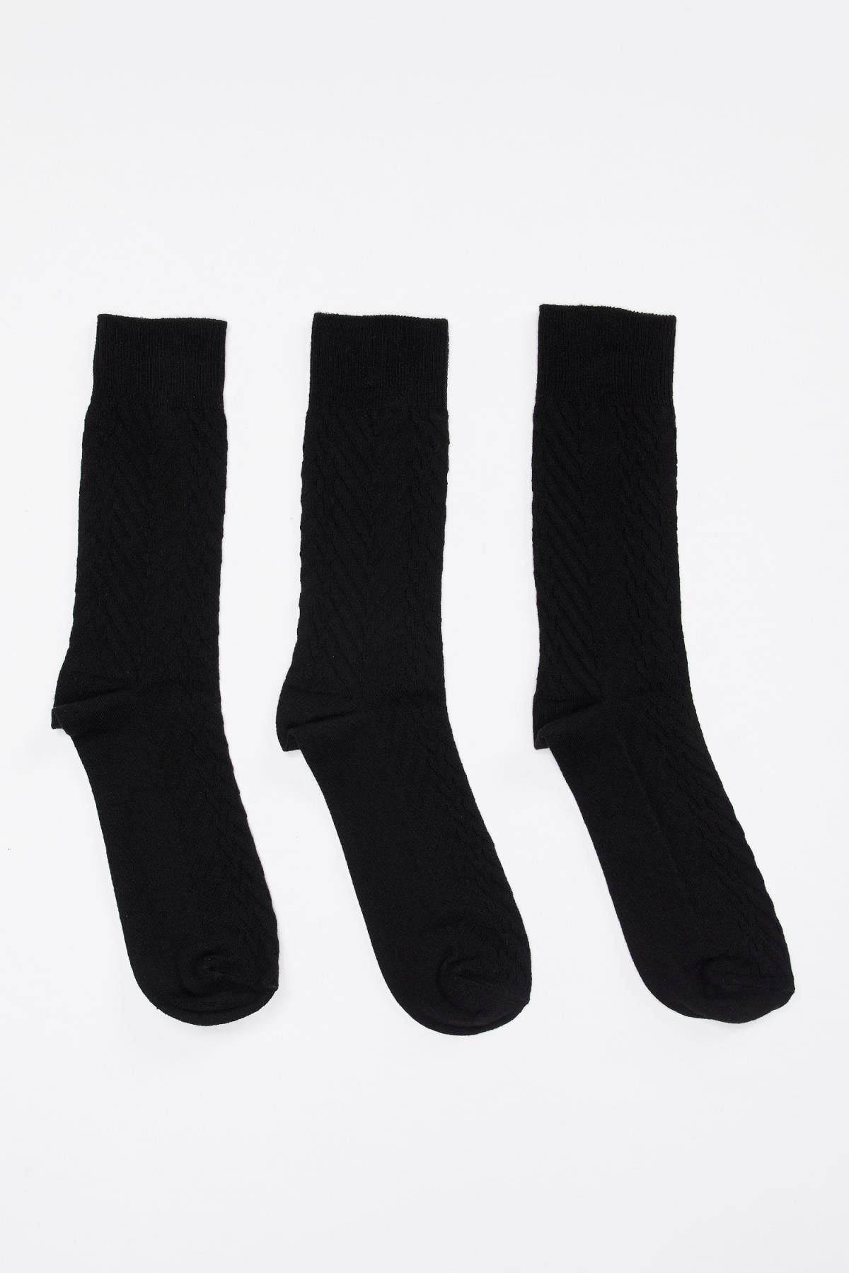 Defacto Erkek White And Black Desenli Soket Corap 3 Lu R8001az20au Trendyol