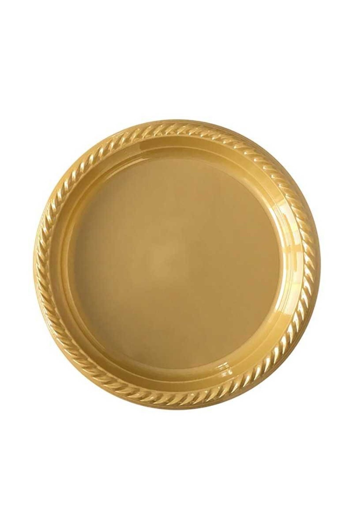 Huzur Party Store Gold Renginde 22'cm 25'li Parlak Tabak Renkli Dayanıklı Altın Plastik Doğum Günü Parti Tabağı