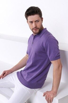 Petunia Polo Yaka Düz Renk %100 Pamuk Erkek Triko T-shirt 4178-KG
