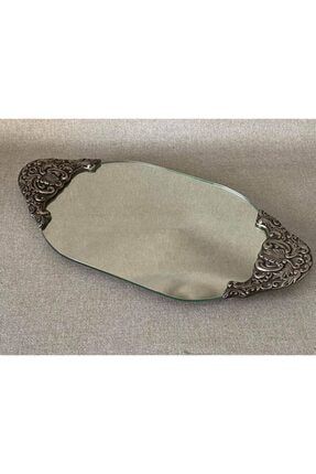 Antika Gümüş Aynalı Tepsi 40x20cm HSYLMZ05186