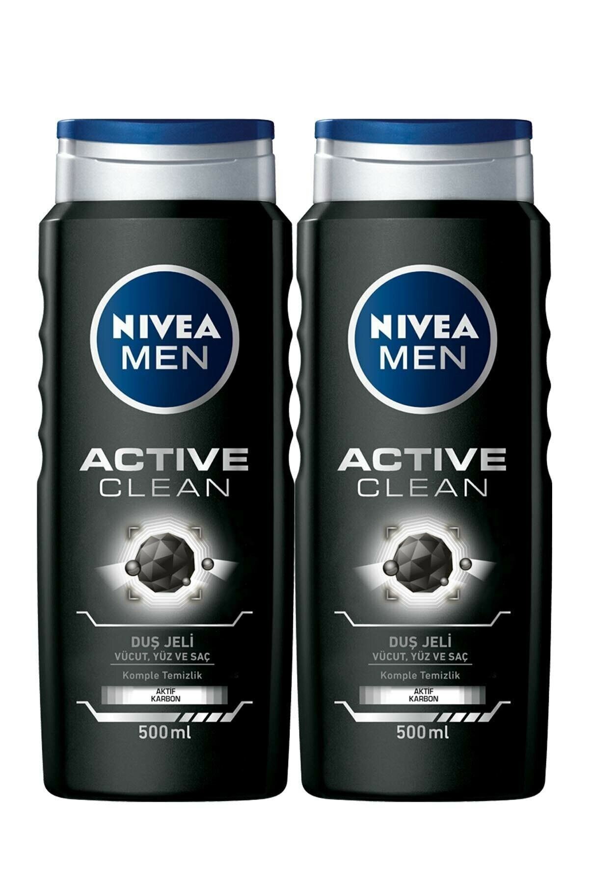 NIVEA ژل حمام مردانه تمیزکننده فعال ۵۰۰ میلی لیتری X2