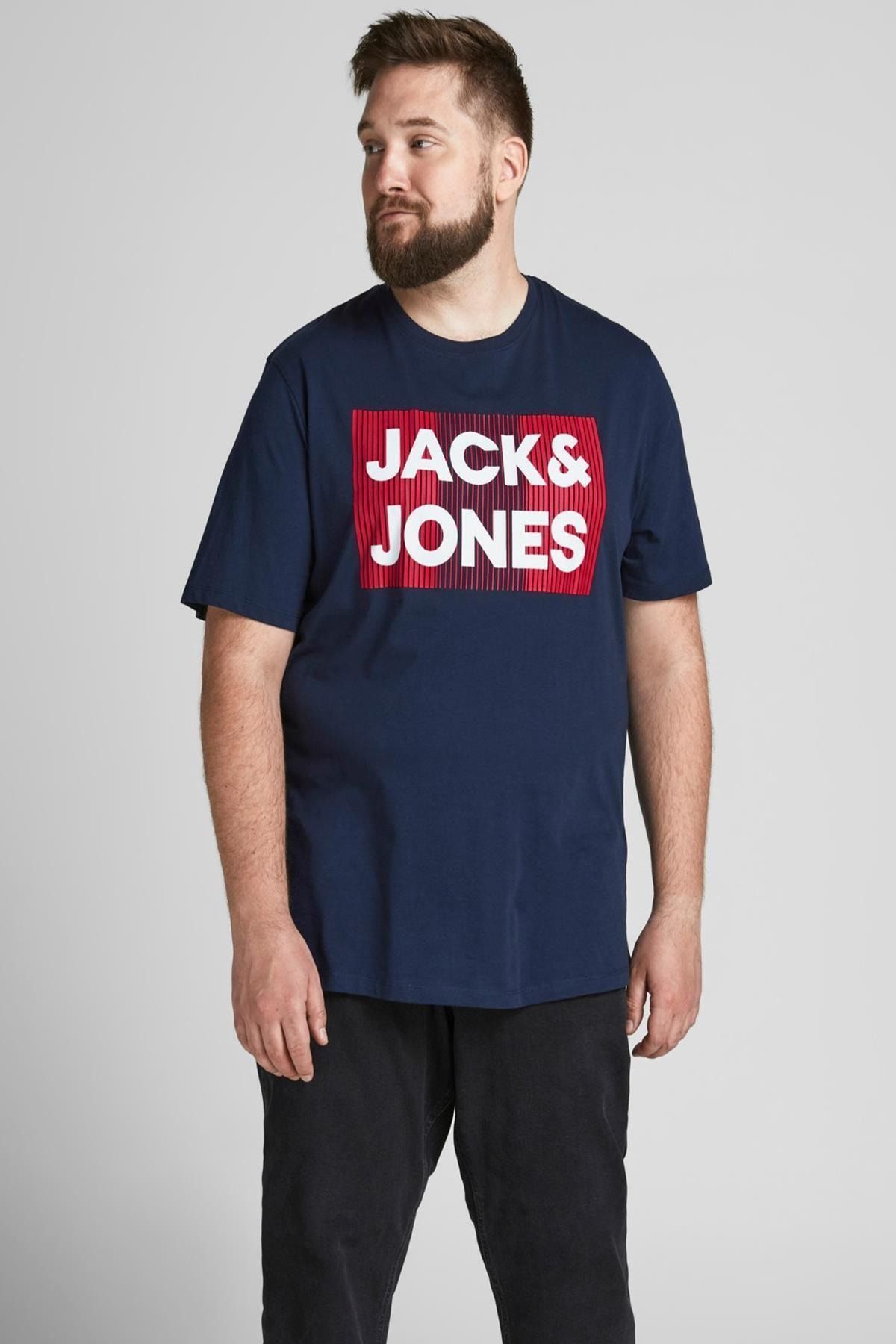 تی شرت مردانه سرمه ای جک اند جونز Jack & Jones (برند دانمارک)