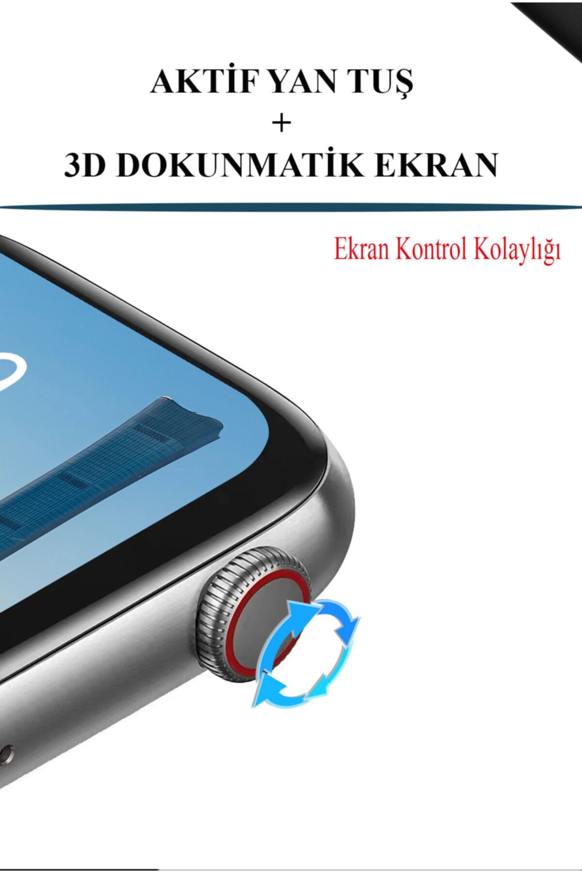 Spovan Yeni Watch 7 Bluetooth Sesli Arama Ekg Solunum Smart Türkçe Akıllı Saat - Siyah BY10865