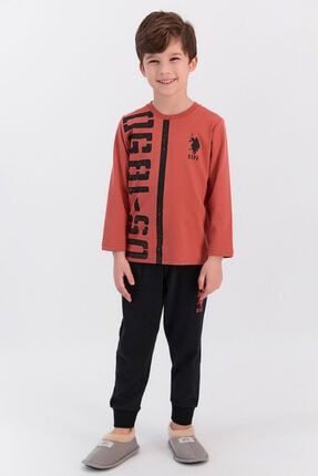 Tarçın Erkek Çocuk Ribanalı Uzun Kol Pijama Takımı US926-C