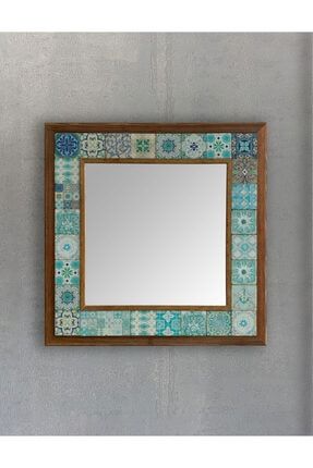 Masif Çerçeveli Mozaik Taş Ayna 43 Cm X 43 Cm AYN4040-041