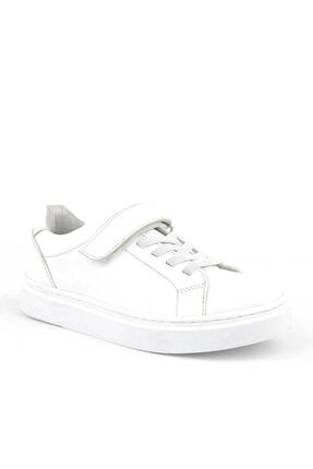 Beyaz Cırtlı Bağcıklı Çocuk Sneakers TX5D09CB5818363