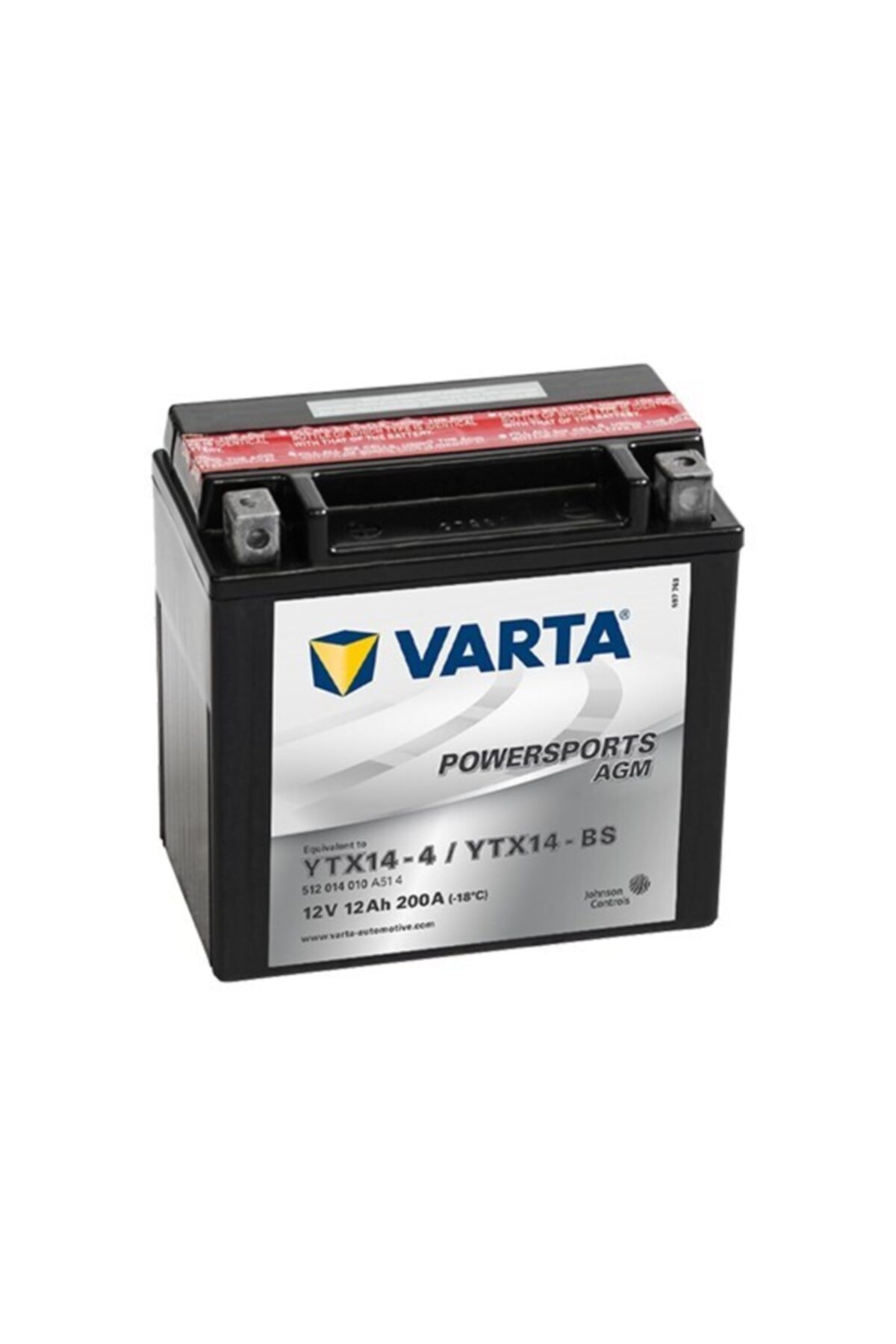 Varta 12v 12 Ah Motosiklet Aküsü Agm 200 A (EN) (152*88*147) (YTX14-BS) (TERS)