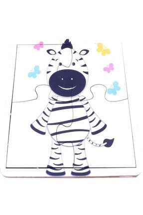 Ilk Puzzlem Bebek Çocuk Oyuncak 4 Parça Ahşap Yapboz Sevimli Zebra Eğitici Oyun Oyuncak 8697144533473