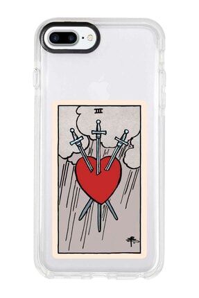 Iphone 7 Plus Beyaz Kenarlı Anti Shock The Heart Desenli Telefon Kılıfı IP7PLK-137