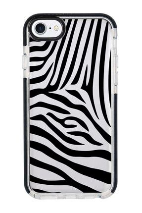 Iphone 7 Siyah Kenarlı Anti Shock Zebra -3 Desenli Telefon Kılıfı IP7LK-277