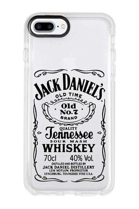 Iphone 7 Plus Beyaz Kenarlı Anti Shock Jack Daniels Whiskey Desenli Telefon Kılıfı IP7PLK-212