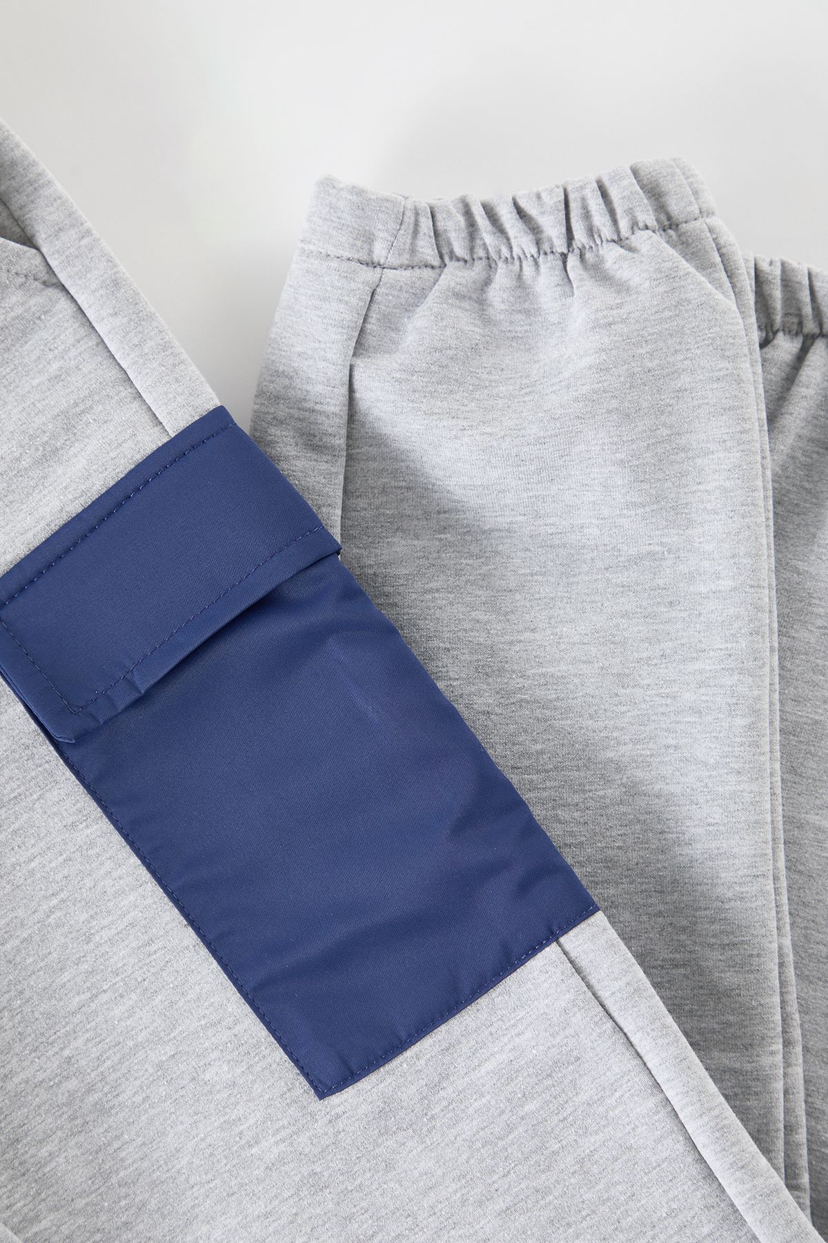 TRENDYOLKIDS-Gray Boy Cargo Pocket Sweatpants 2