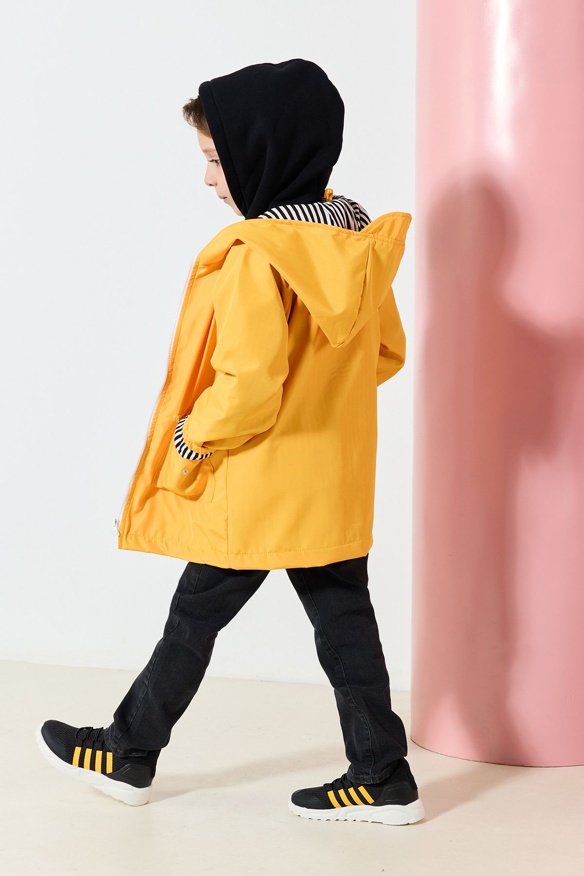 TRENDYOLKIDS-Unisex Yellow Water Repellent Hooded Raincoat - Tkdaw25ce00002 7