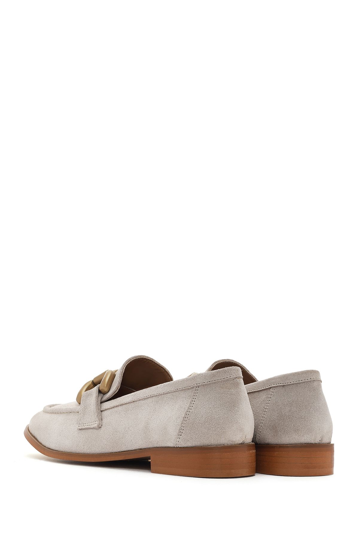 لوفر نود زنانه Beige چرمی Loafer 24SFD131910 Derimod