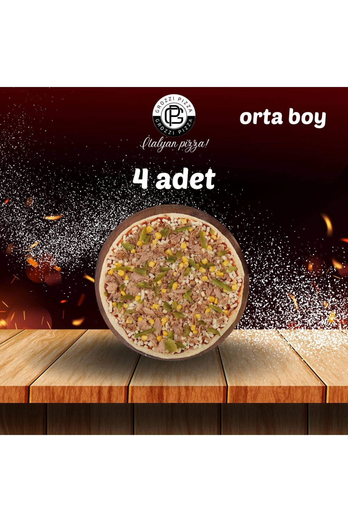 GROZZI Ton Balıklı Pizza 4 Adet 1560 gram