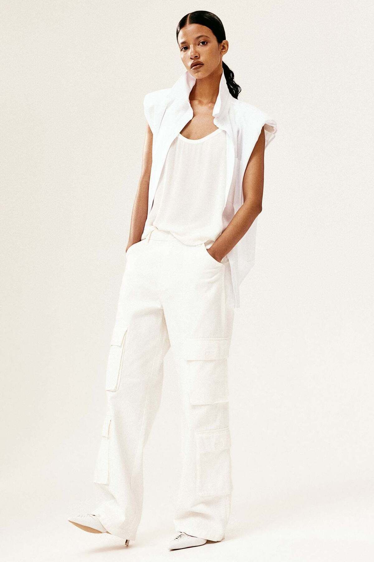 H&M-White crêpe vest top 4
