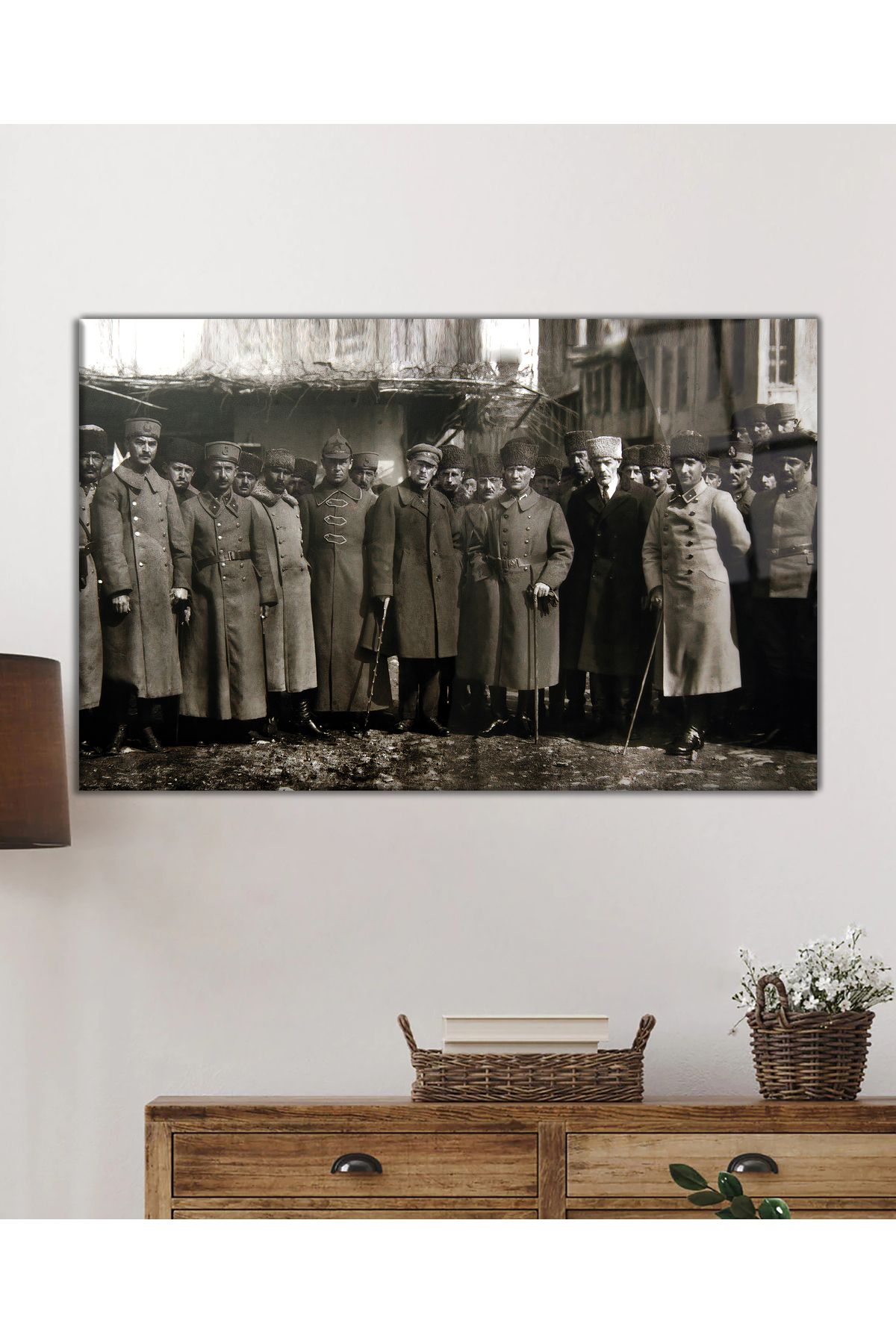 ArtNoia Mustafa Kemal Atatürk ve Ordu Savaş Hatırası Cam Tablo