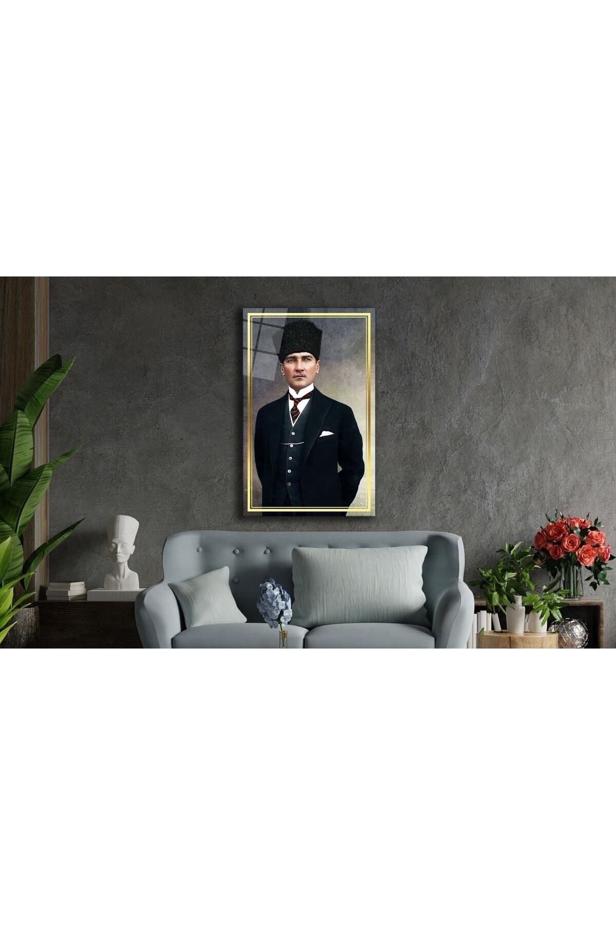 ArtNoia Mustafa Kemal Atatürk Portresi Cam Tablo