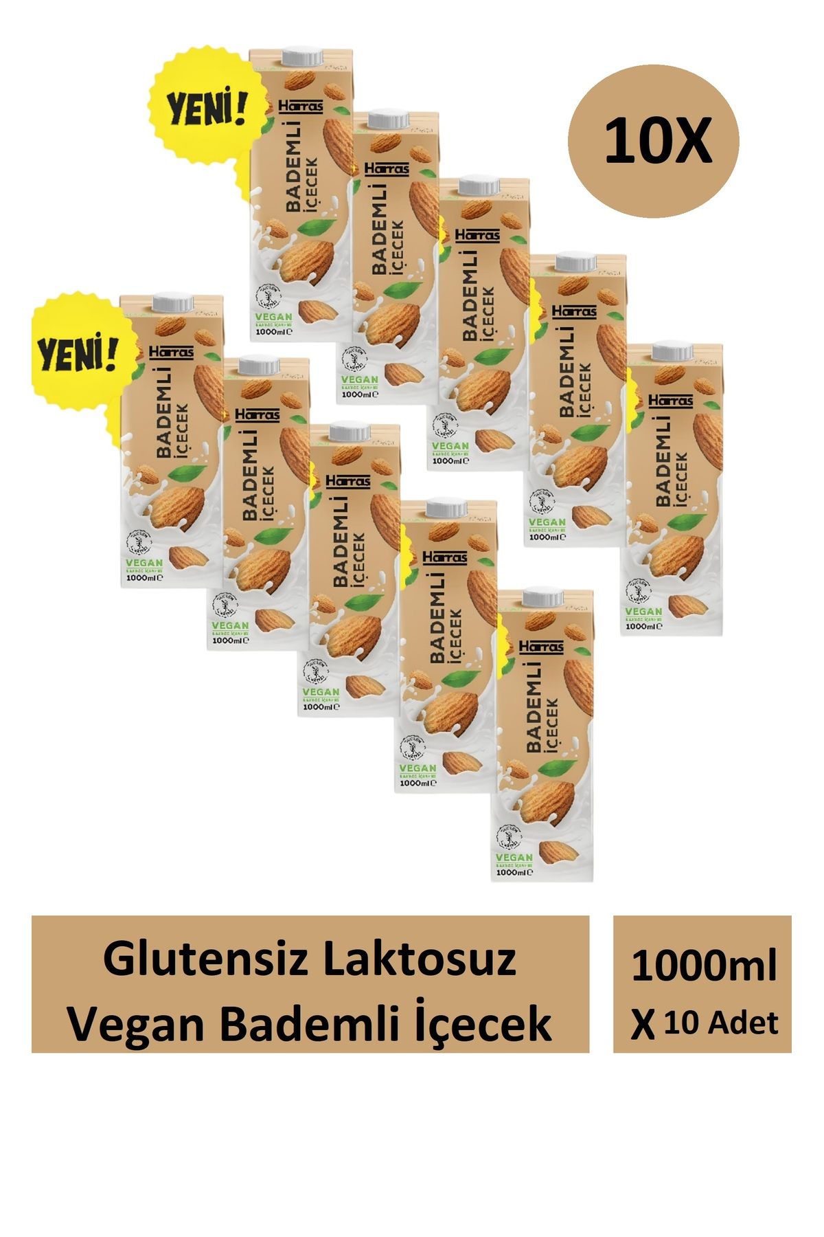 Harras Bademli içecek glutensiz laktozsuz vegan 1000ml X 10 Adet