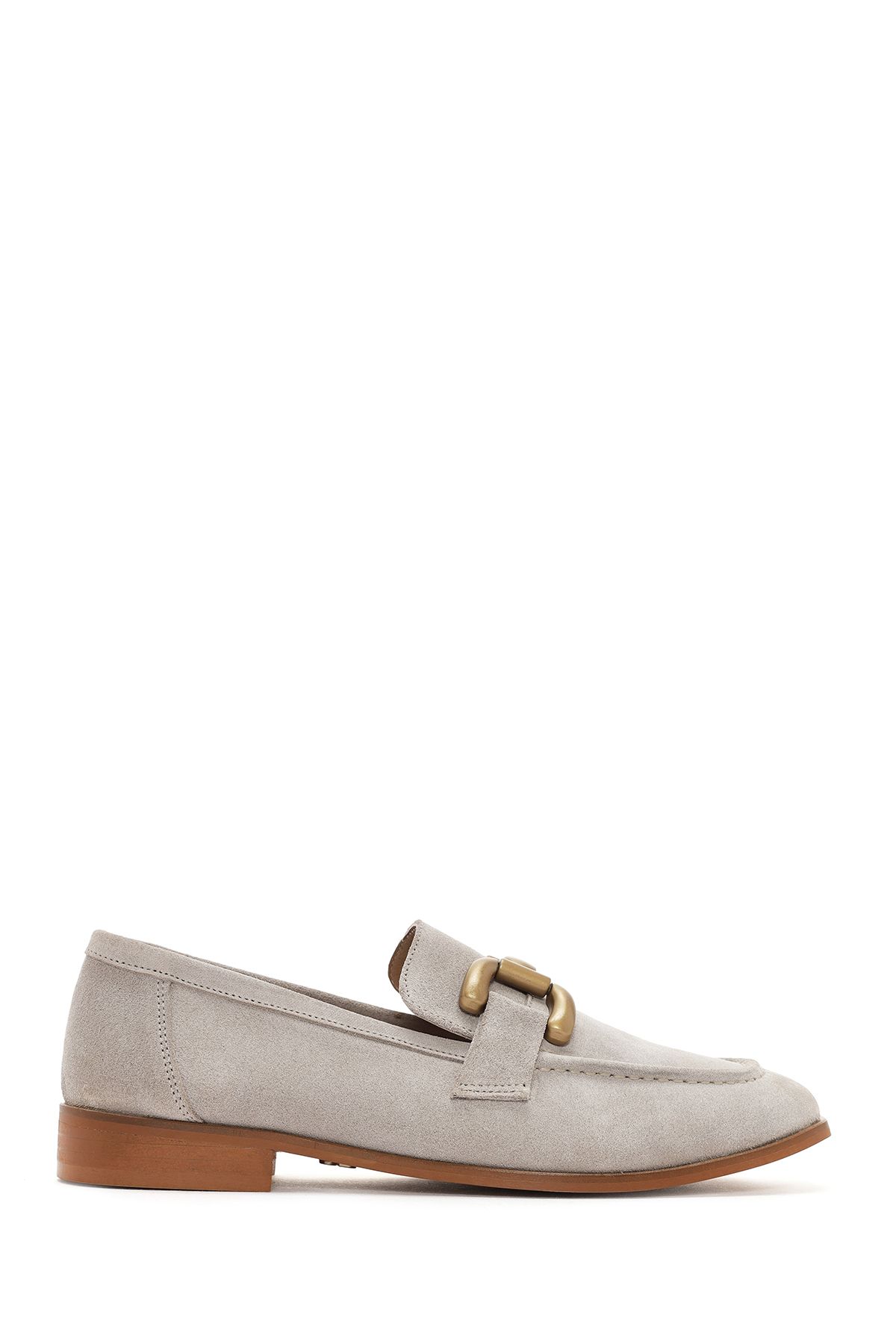 لوفر نود زنانه Beige چرمی Loafer 24SFD131910 Derimod