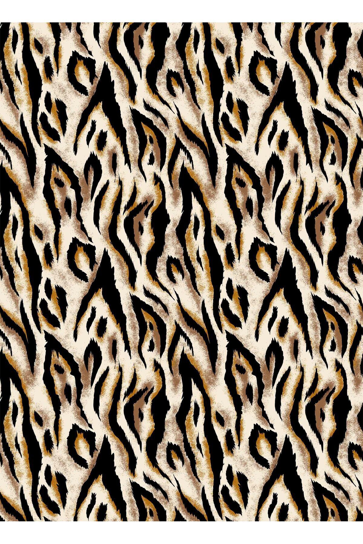 Razz Moda-Leopard and Zebra Patterned Digital Printed Black and Ecru Color Table Clothes 2