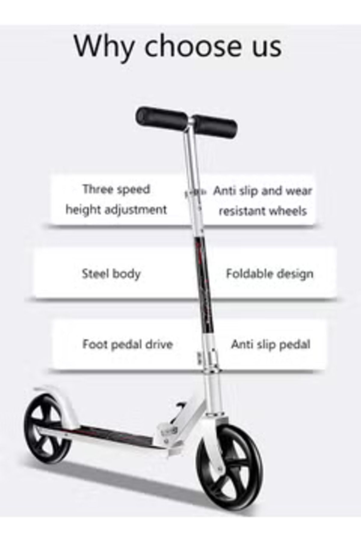 Arabest-Adult Scooter,Suitable for Gifts for Family Kids(White 102*78*16cm) 3