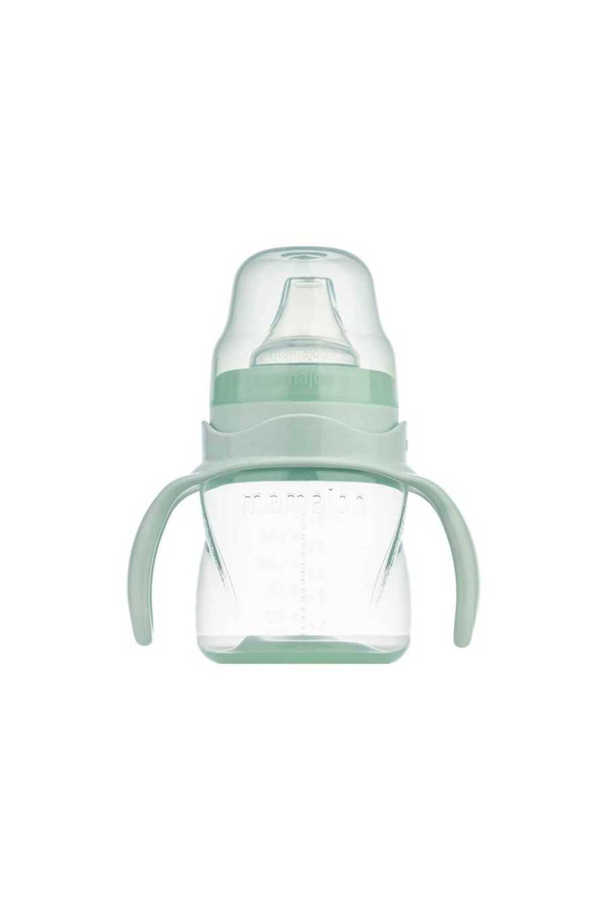 Mamajoo Antikolik Akıtmaz Alıştırma Bardağı 160 ml & İkili Ergonmik Beslenme Kaşığı - Powder Green fotoğrafı 2 (önizleme)