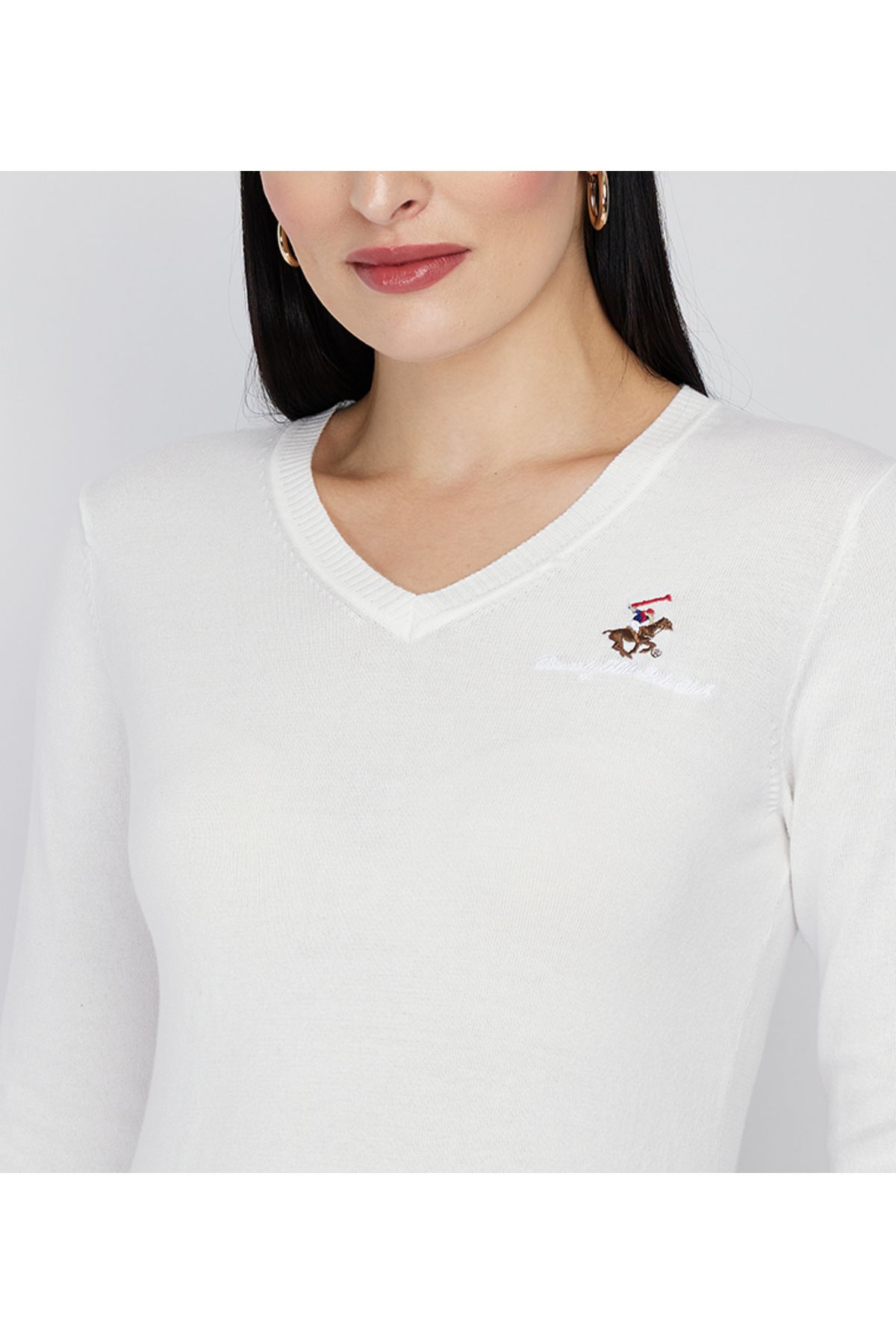 Bhpc-Beverly Hills Polo Club Womens White Sweater 3