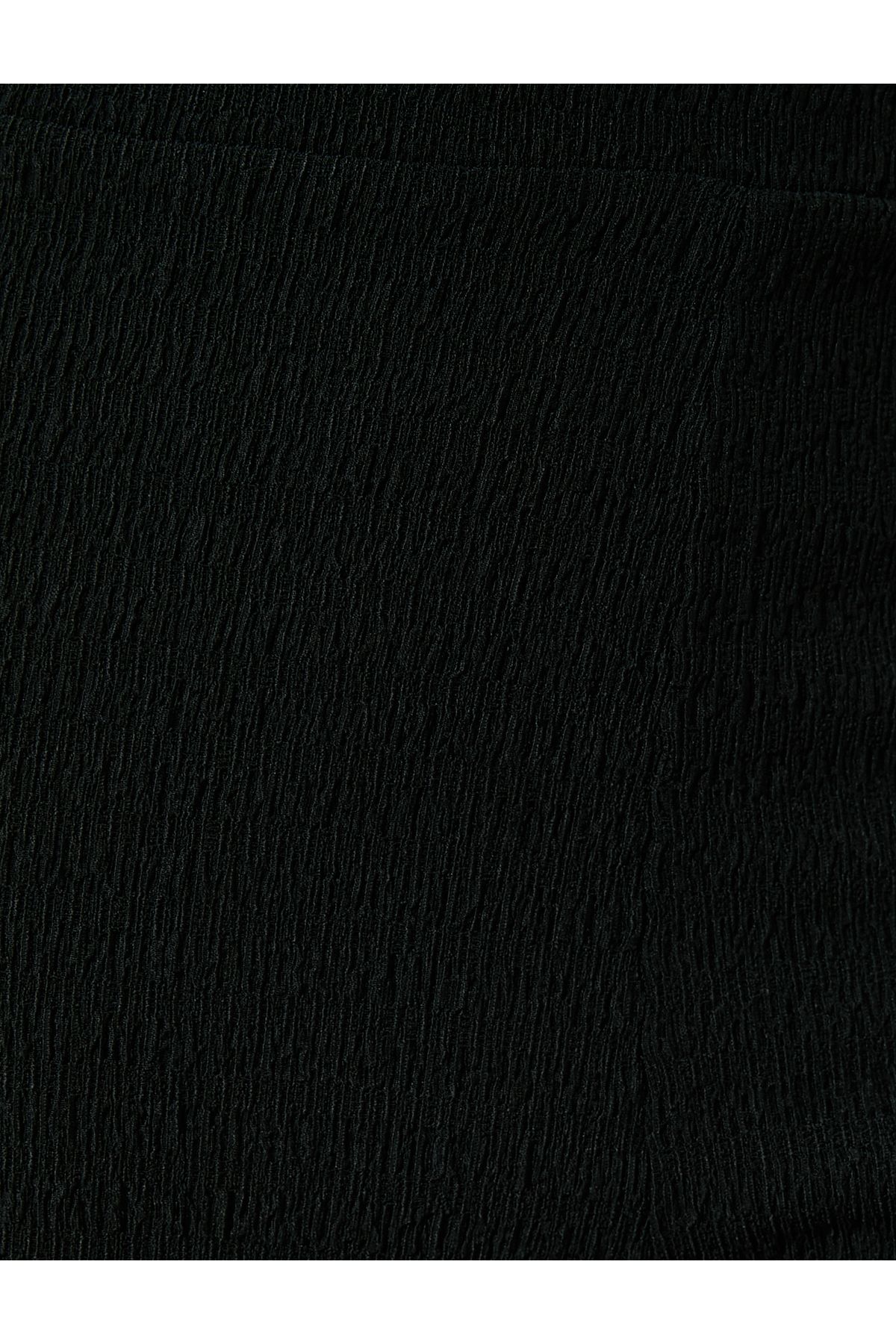 Koton-Pantaloni cu picior spaniol texturați - Talie elastică 6