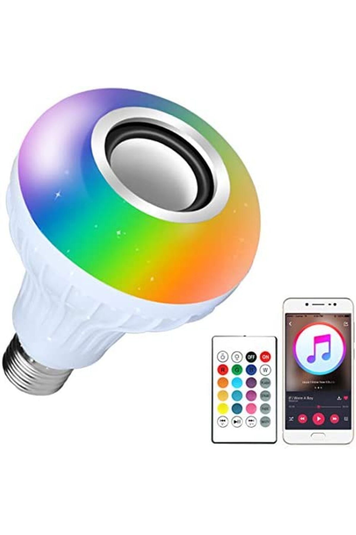 Home Bluetooth Hoparlör Akıllı Led Ampul Lamba (4835)