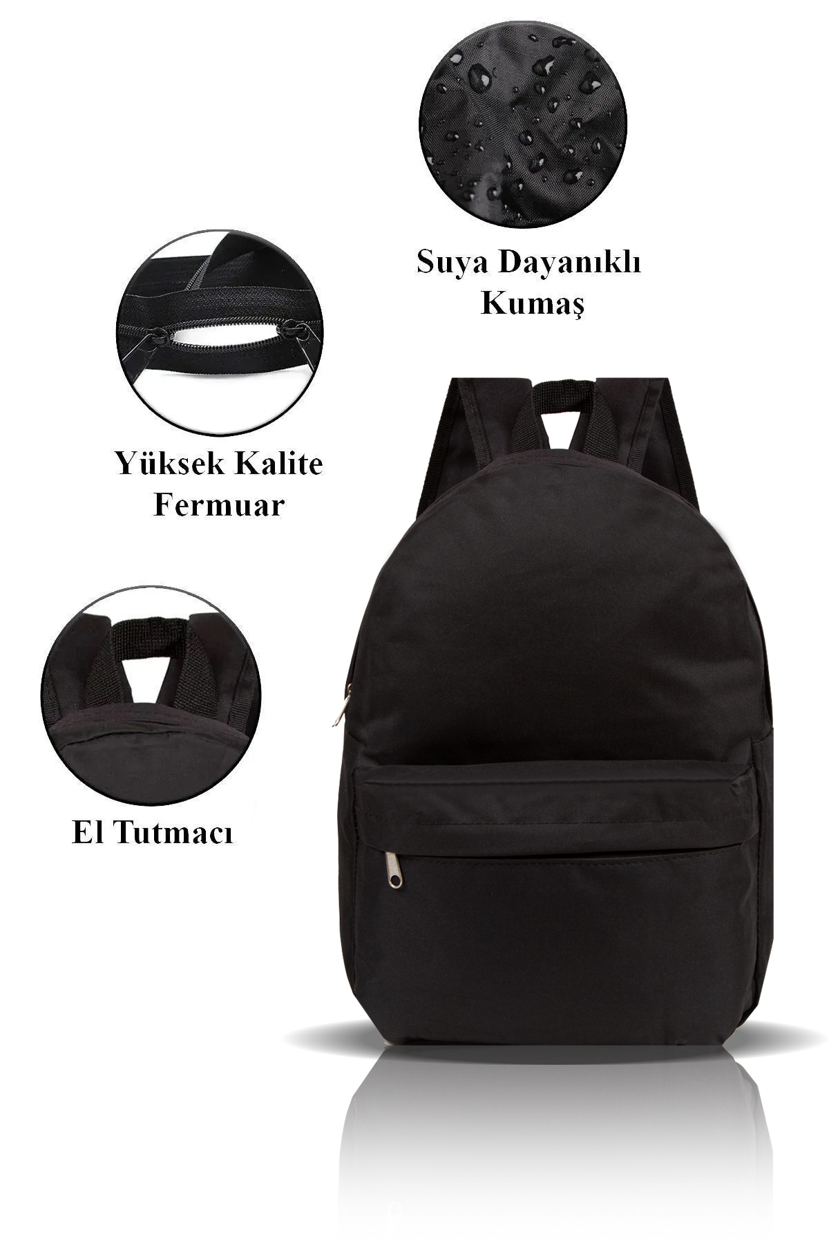 Av A Dos Siyah Unisex Dizüstü Laptop Okul Kurs Kamp Seyehat Gezi Günlük Kullanım Sırt Çantası görsel 4