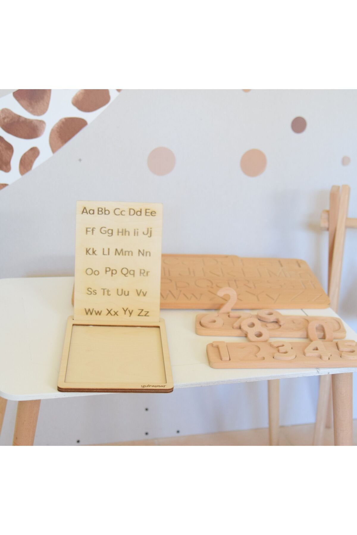 YuBaMar-Wooden Summer Erase Board English Alphabet and Numbers 2