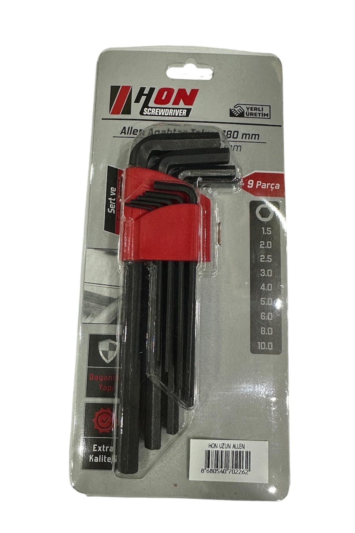 Hon 9 Parça Siyah Uzun Allen Seti (1.5-2-2.5-3-4-5-6-8-10 no)