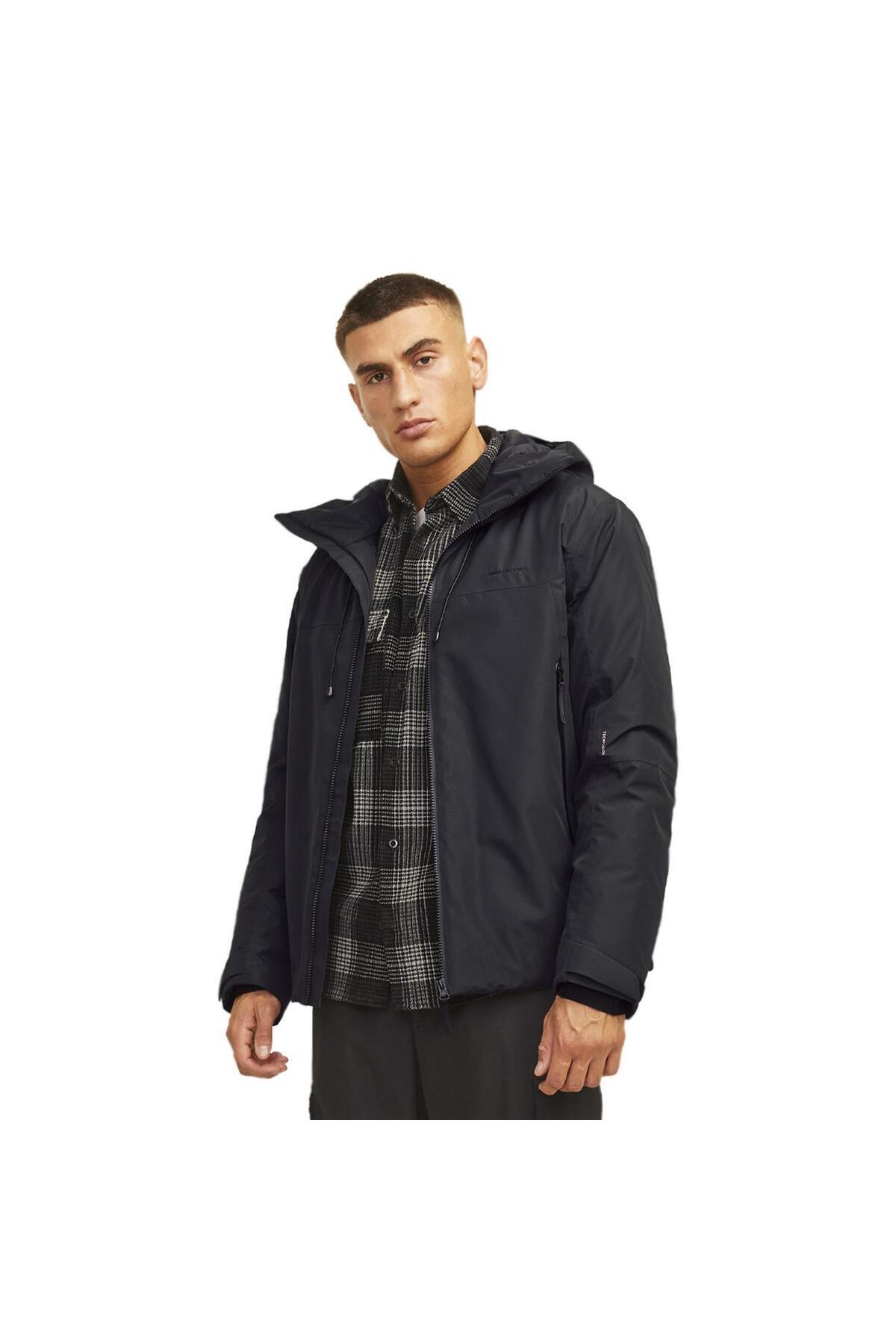 جک اند جونز 12262093 Jcosummit Padded Shell Jacket Sn Black