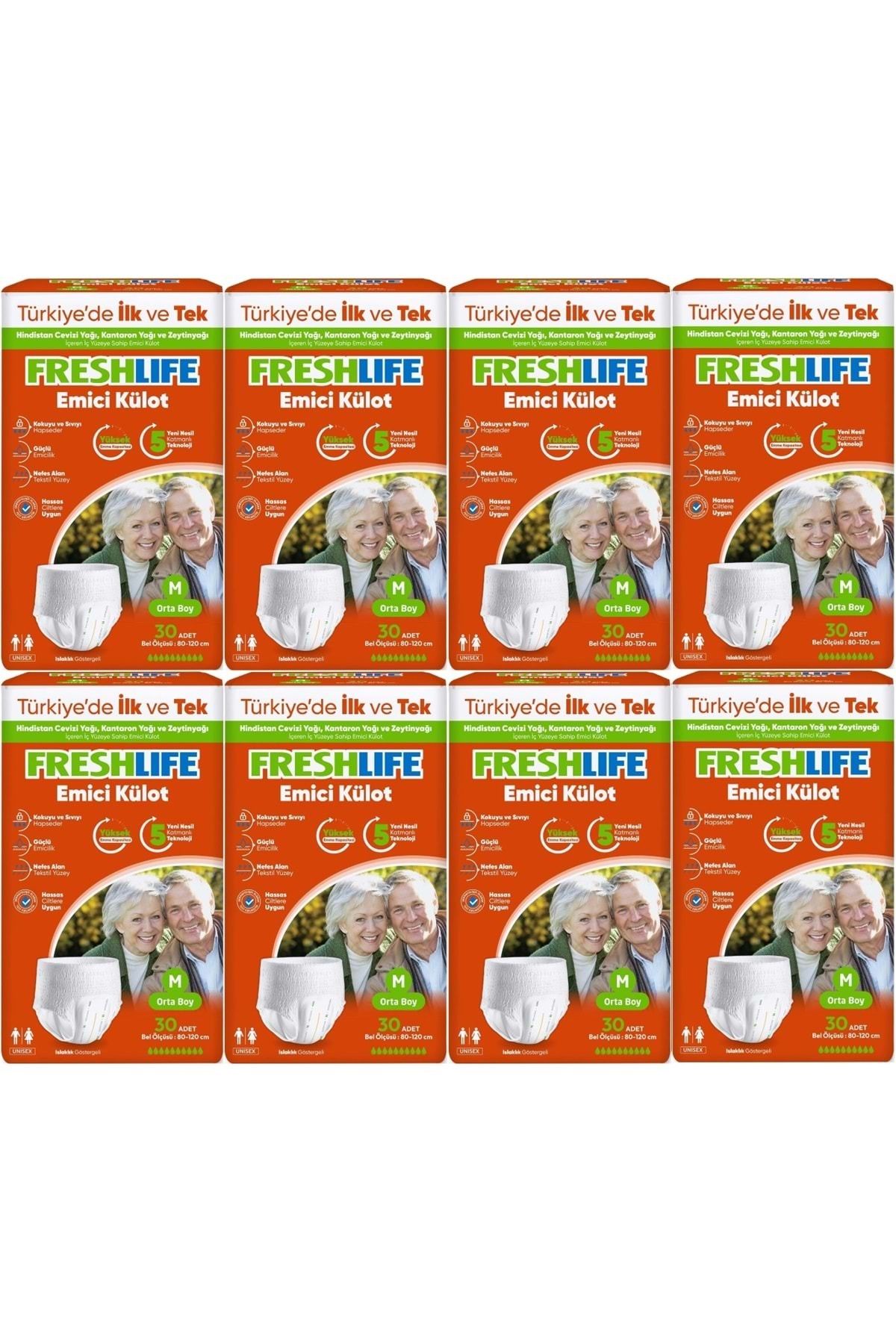 Freshlife Emici Külot Hasta Bezi Medium - Orta - M 240 Adet (8PK*30)