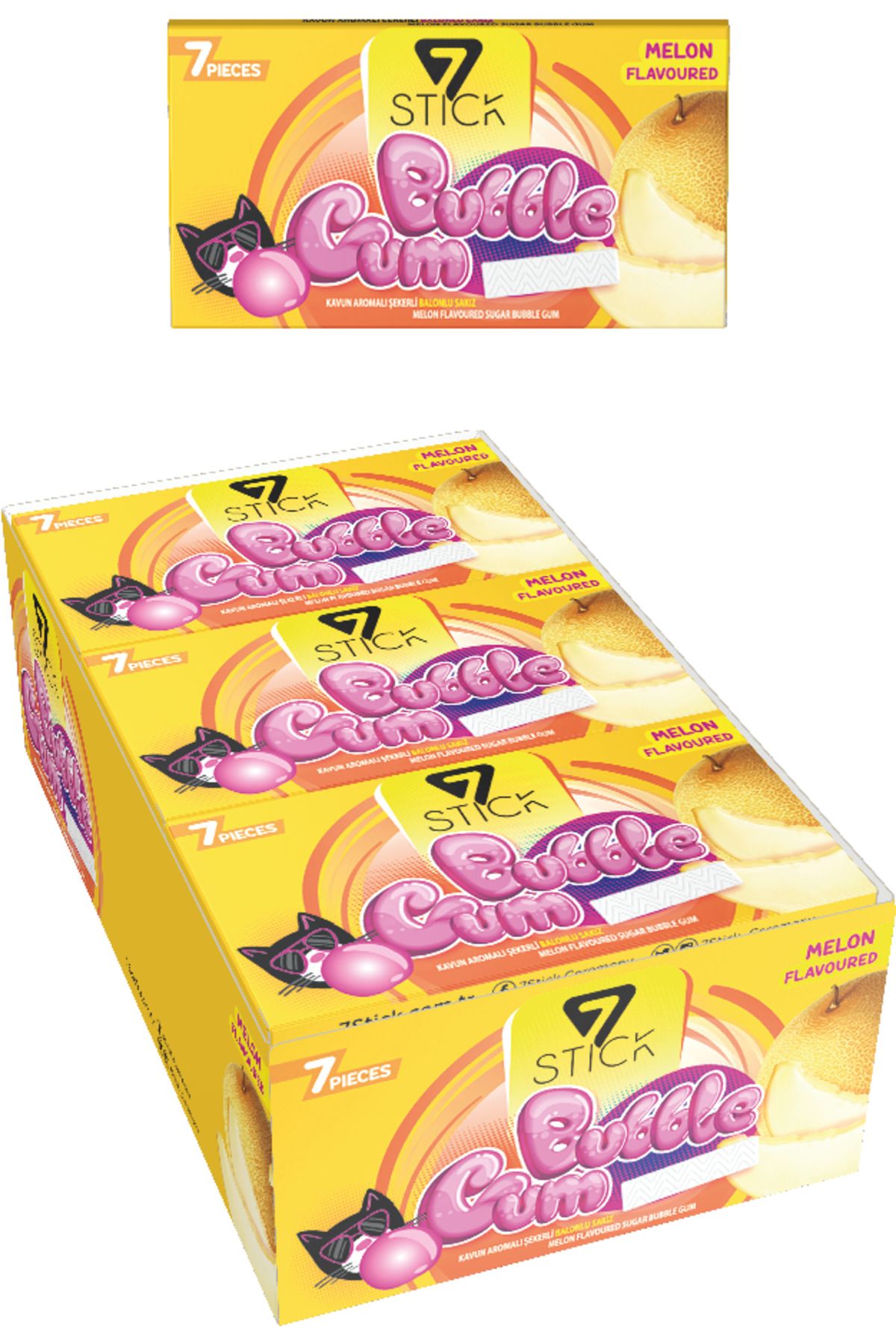 7 STICK 7stıck Sekerlı 7lı Kavun Aromalı Sakız 14,5gr (24 ADET)