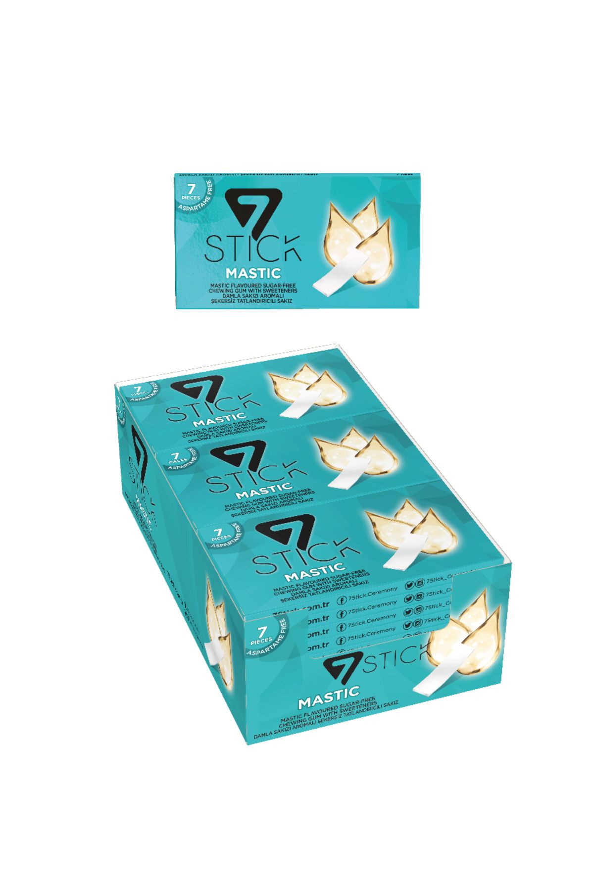 7 STICK 7stıck Sekersız 7lı Damla Sakızı Aromalı Sakız 14,5gr (24 ADET)