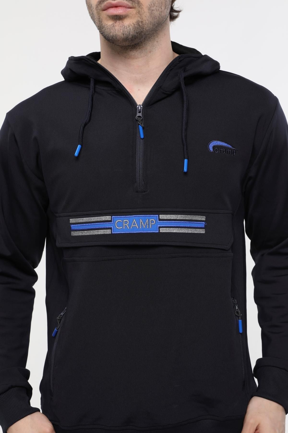 Cramp Spor-Σετ αθλητικής φόρμας Diver με κουκούλα με μισό φερμουάρ Navy Blue 4