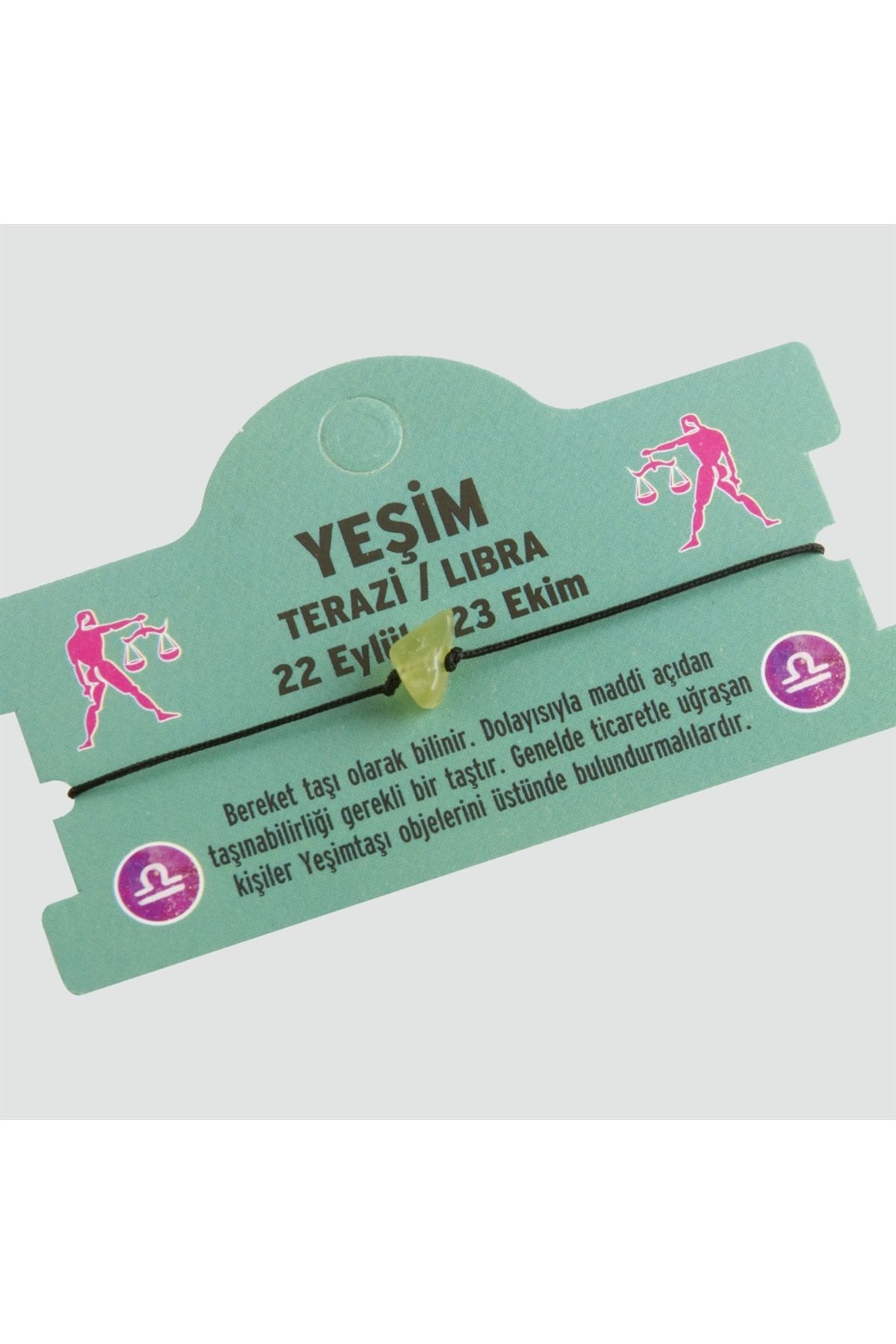 E-RICH Yeşim Doğal Taşlı Terazi Burç Bileklik - DL0101