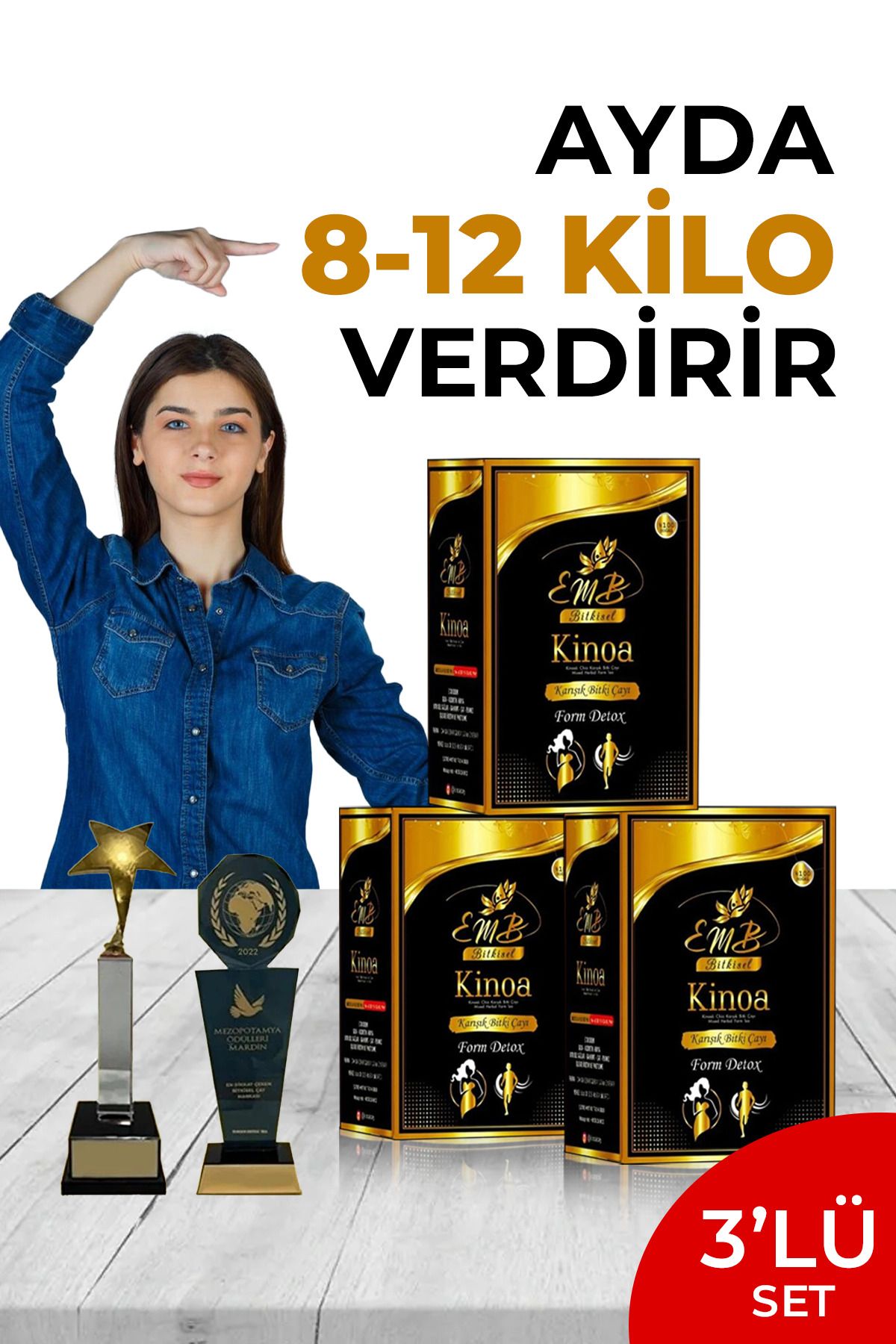 emb Kilo Vermeye Yardımcı Zayıflama1 Detoks Kinoa Çayı 3 Lü Set