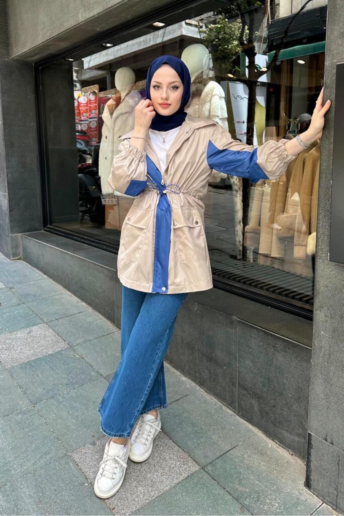 Oven-Modest Raincoat & Windbreaker - Blue - Relaxed fit 1