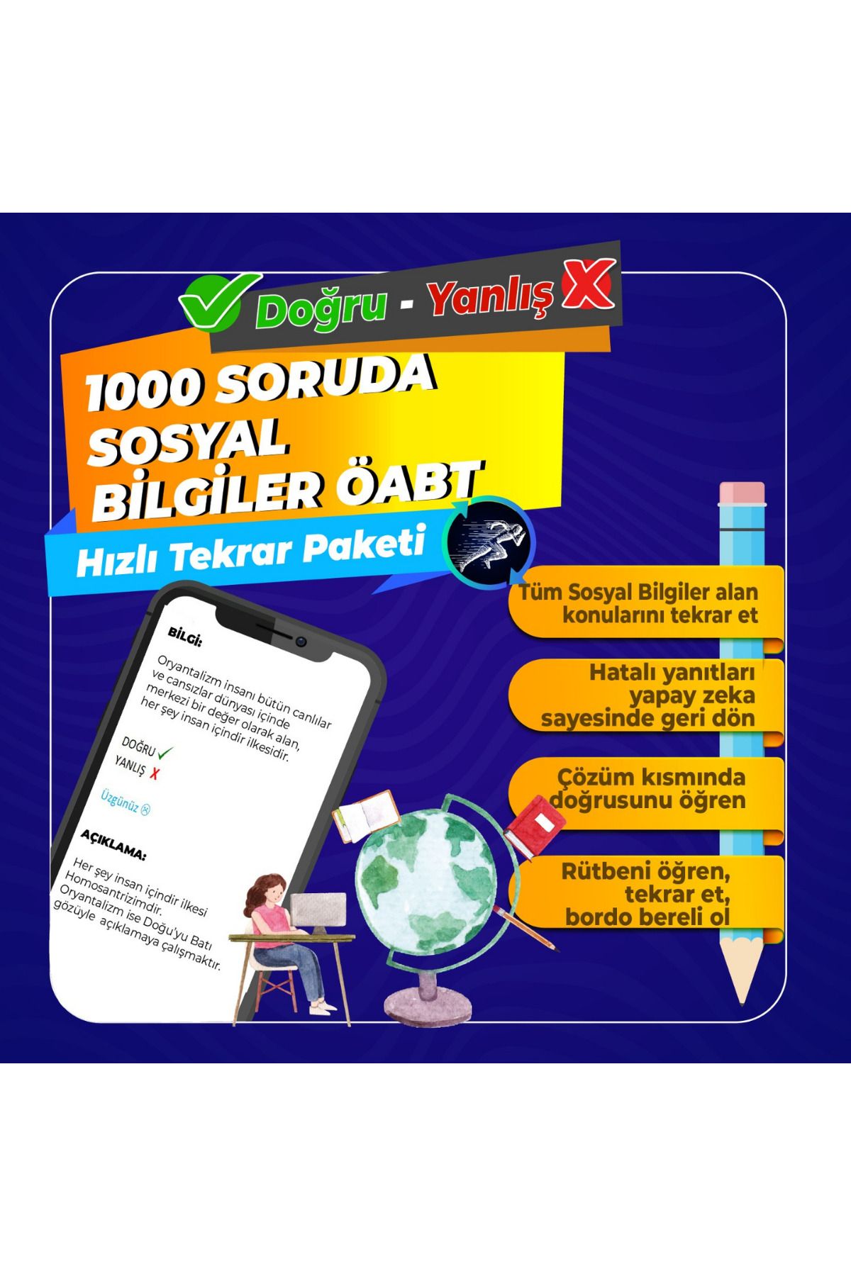 Eğit Akademi 1000 Soruda Sosyal Bilgiler ÖABT Hızlı Tekrar Paketi Mehmet Eğit (Online Üründür)