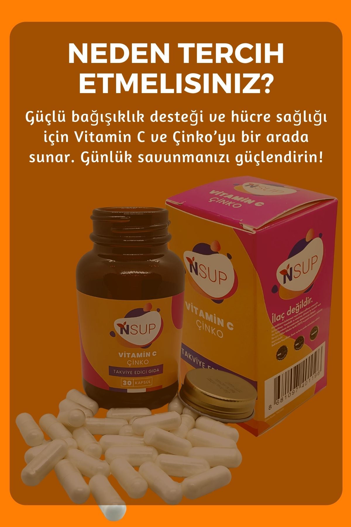 NSUP-فيتامين C + الزنك - مكمل غذائي - دعم قوي للمناعة وحماية الخلايا! 8
