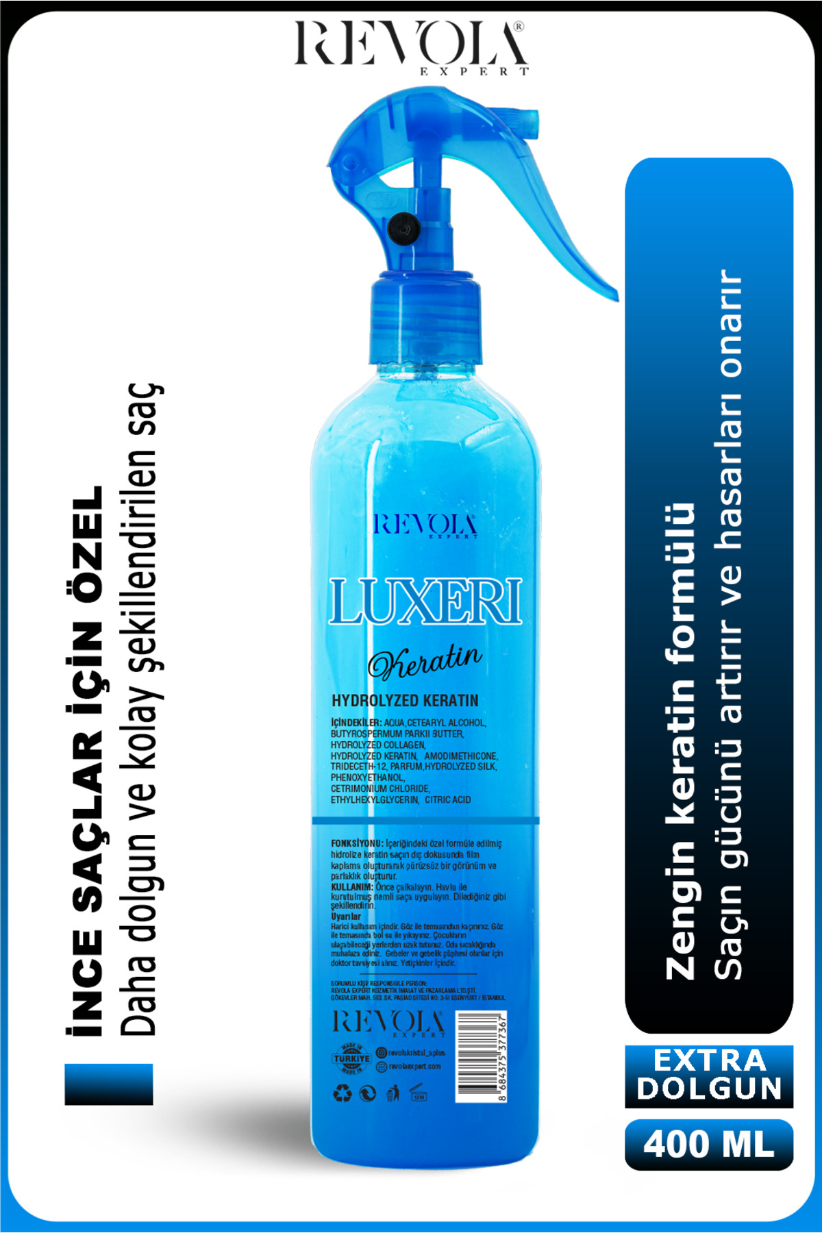 KERATİN FÖN SUYU SAÇ BAKIM LOSYONU 400 ml — MAVI001 — تصویر 2 از 3
