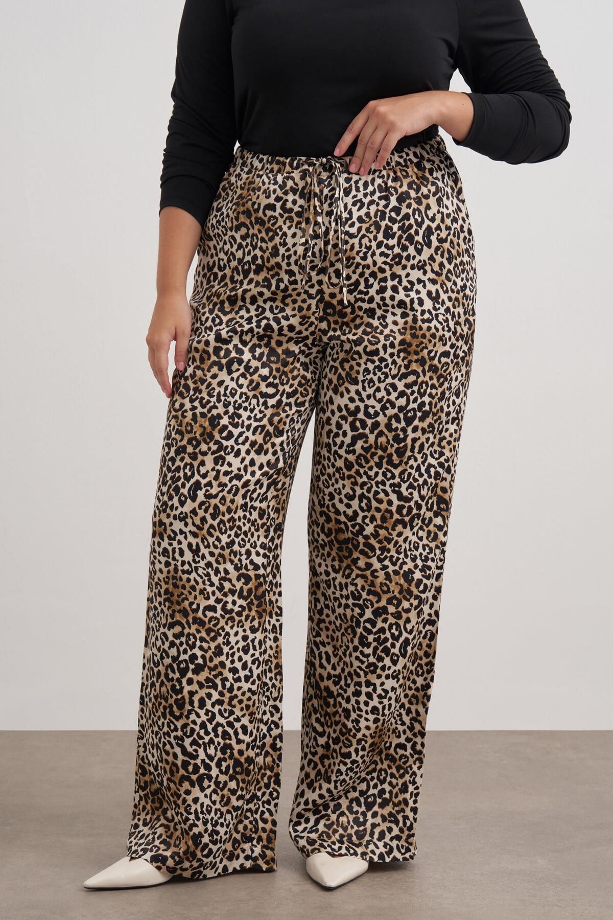 MYLİNE-LEOPARD PATTERNED TROUSERS WITH ELASTIC WAIST 4