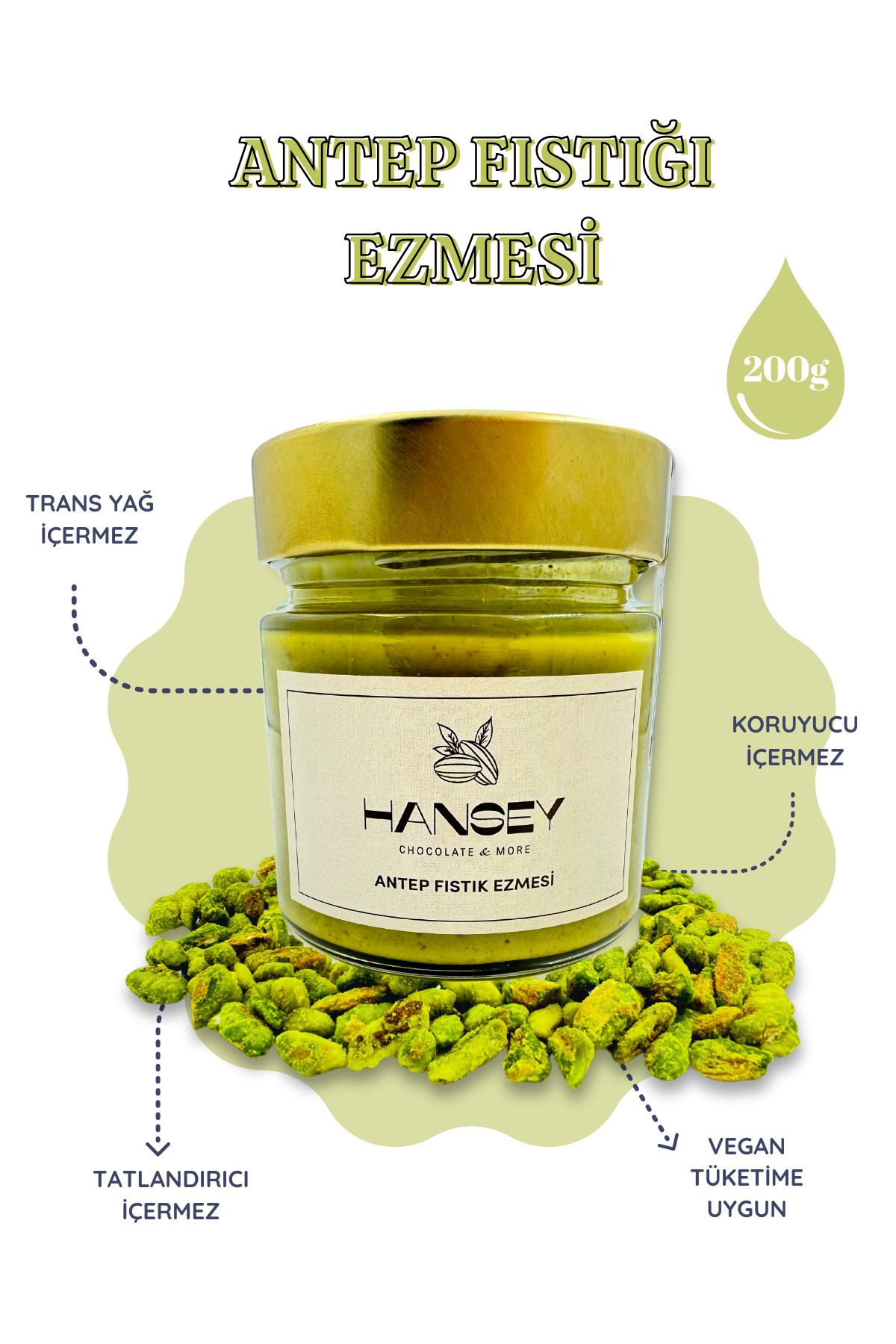 Hansey Antep Fıstığı Ezmesi - 200 G